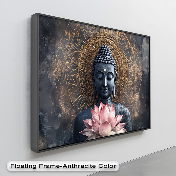 Enlightened Serenity – Buddha with Lotus Flower Canvas Print