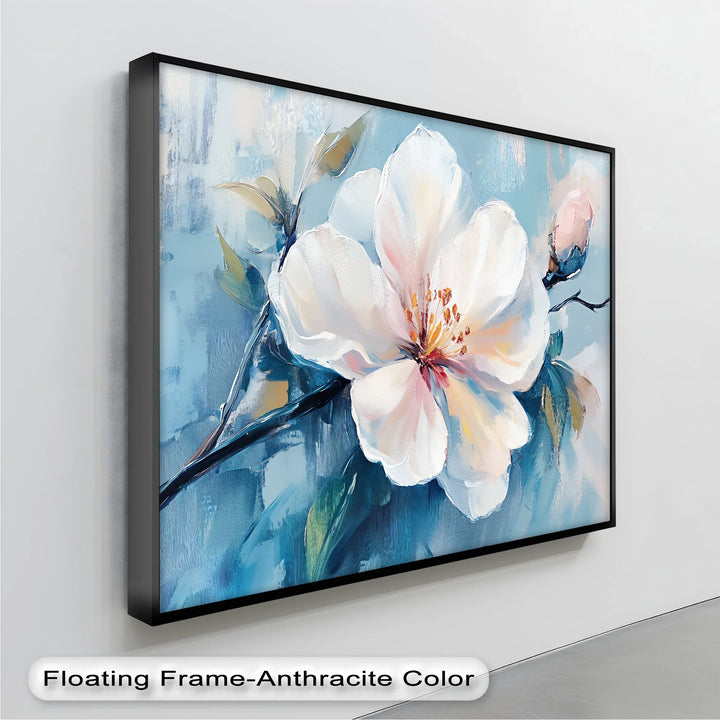Blossom in Blue Haze – White Petal Flower on Sky Canvas Prints - MyPhotoStation