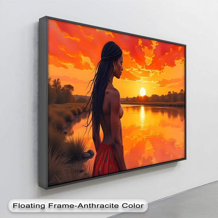 Golden Sunset Nude Woman – Erotic Canvas Art | Biggest Canvas