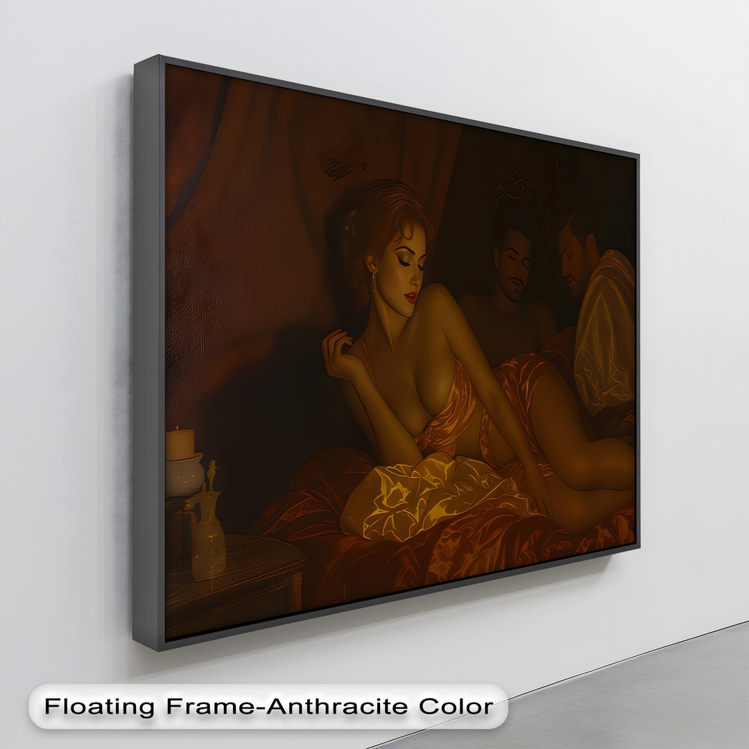 Temptation in Gold – Erotic Canvas Wall Art | Framed Wall Art