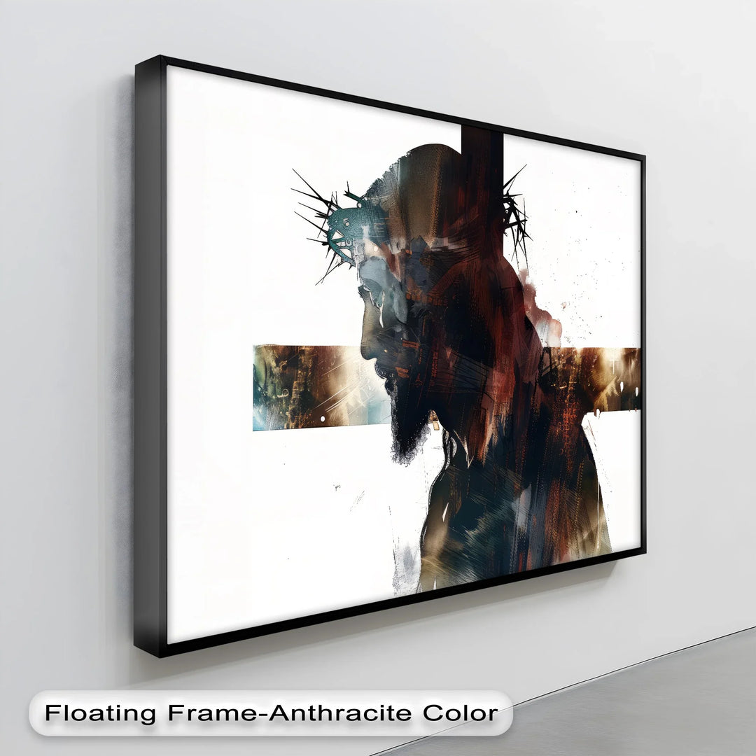 Crown of Thorns – Abstract Jesus Silhouette Canvas Print