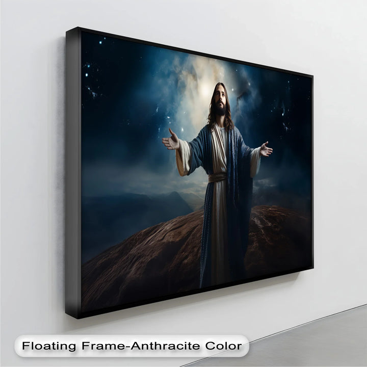 Heavenly Light – Jesus Under the Night Sky Canvas Print - MyPhotoStation