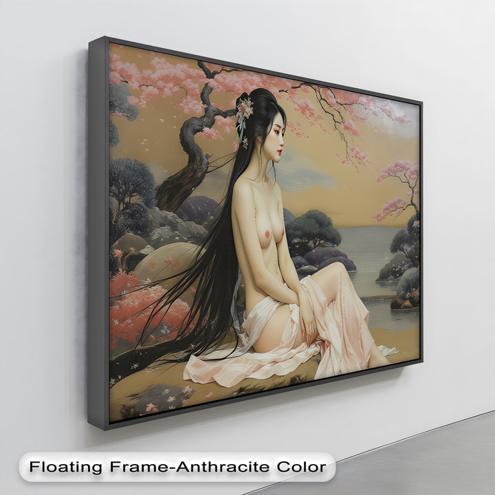 Cherry Blossom Reverie – Erotic Asian Canvas Wall Art | Sexy Wall Art