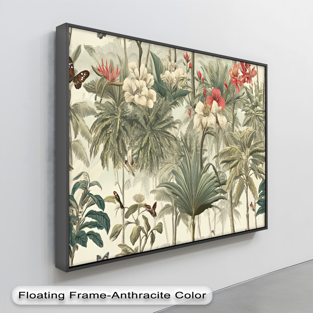 Exotic Palm and Hibiscus - Canvas Wall Art | Artwork Canvas