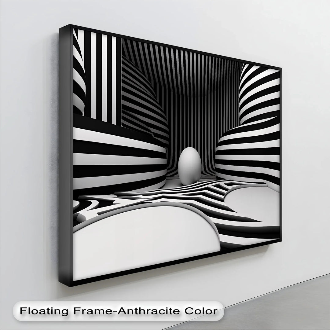 Monochrome Illusion Chamber – Black & White Canvas Print - MyPhotoStation