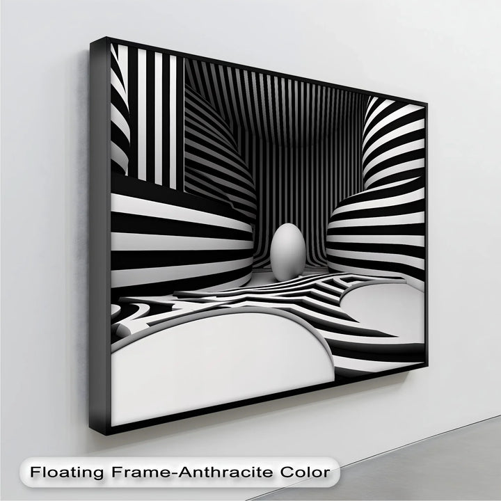 Monochrome Illusion Chamber – Black & White Canvas Print - MyPhotoStation