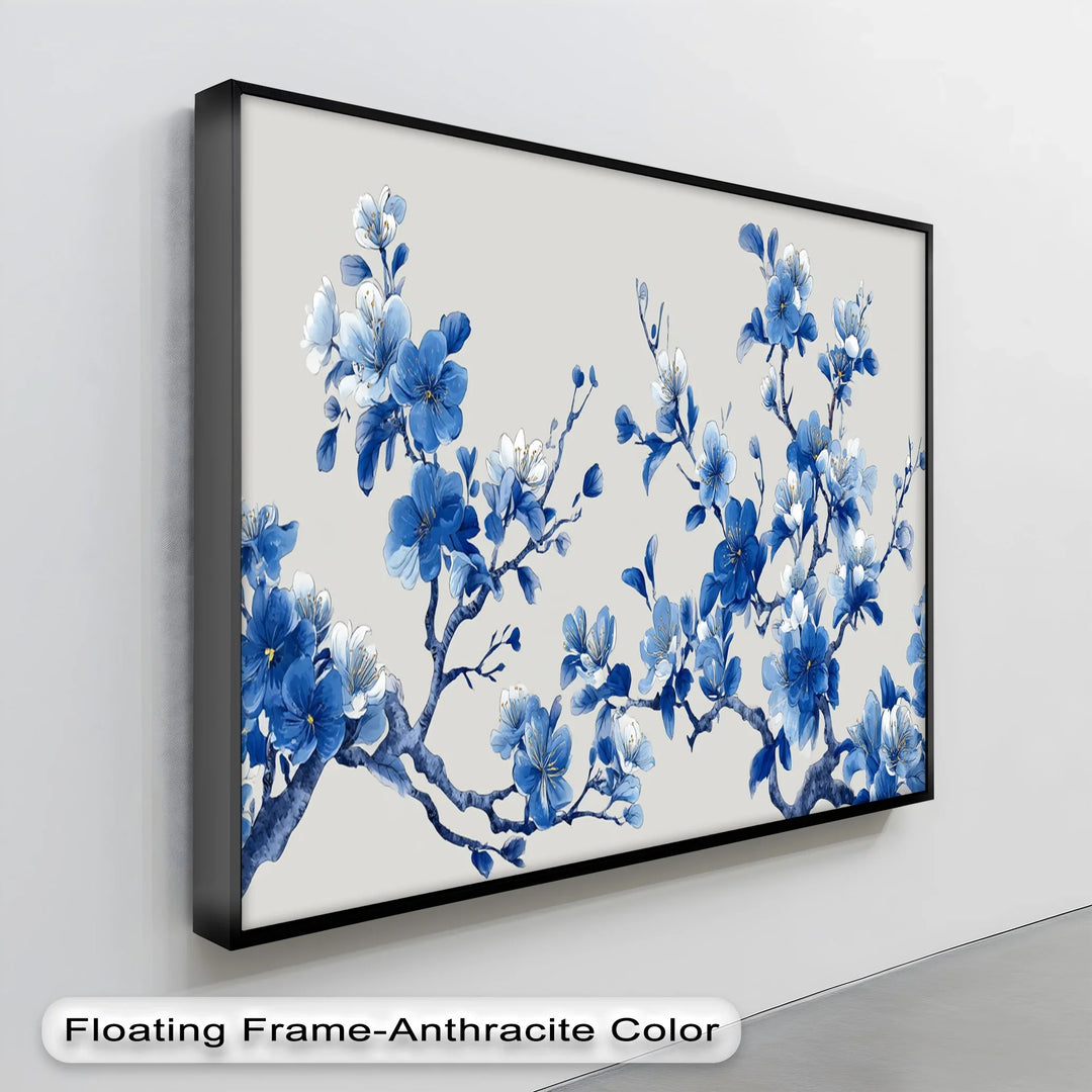 Blue Blossom Harmony – Cherry Flower Branch Canvas Print - MyPhotoStation