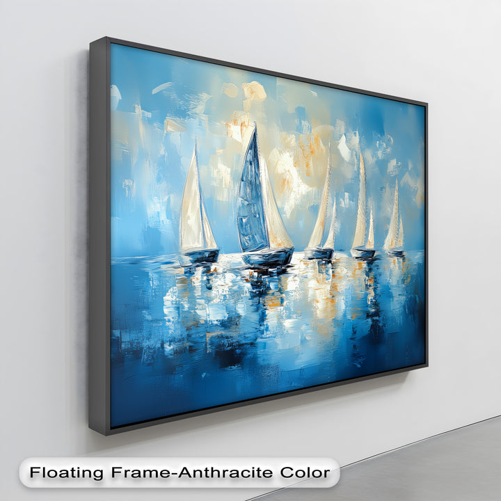 Sailing into Light – Abstract Ocean Regatta Canvas Print