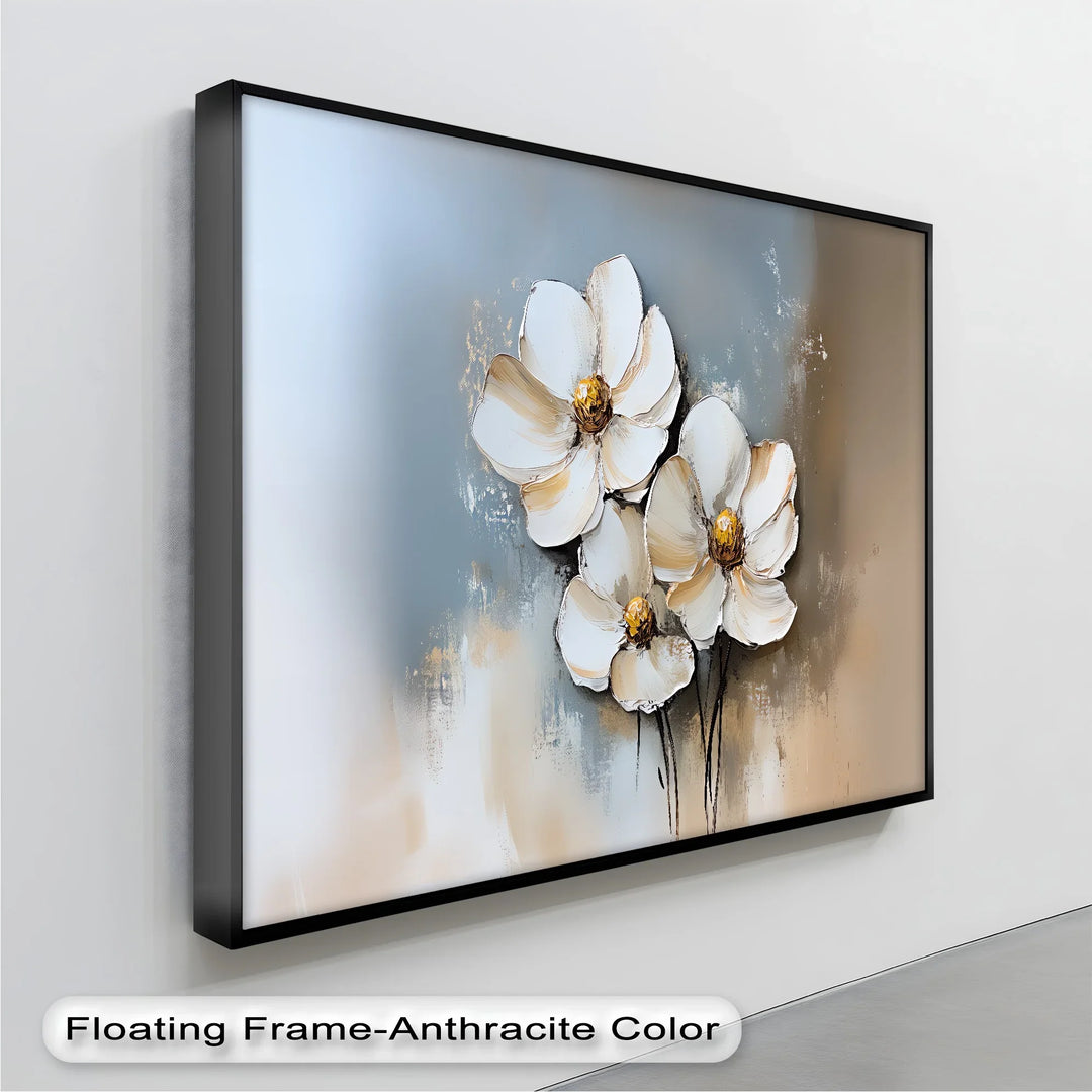 Golden Bloom Trio – Textured Floral Canvas Wall Art - MyPhotoStation