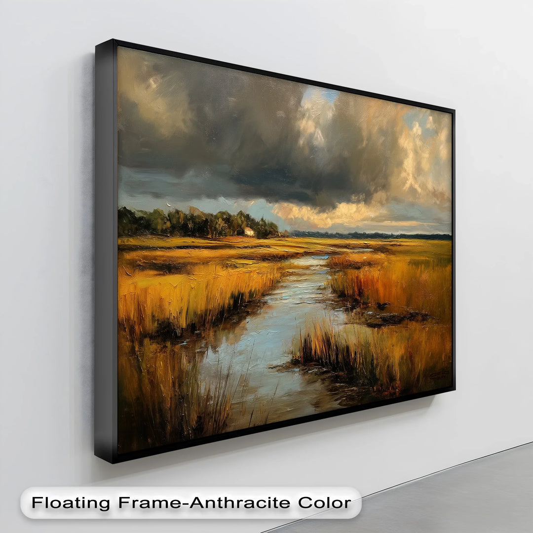 Golden Marshlands – Dramatic Sunset Landscape Canvas Print - MyPhotoStation