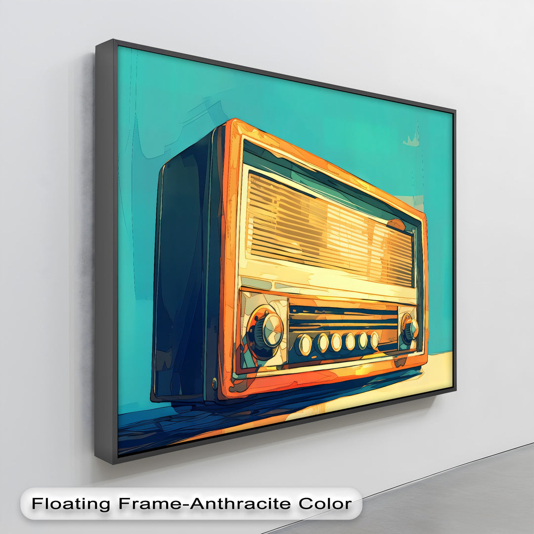 Golden Frequencies – Vintage Orange Radio Canvas Print
