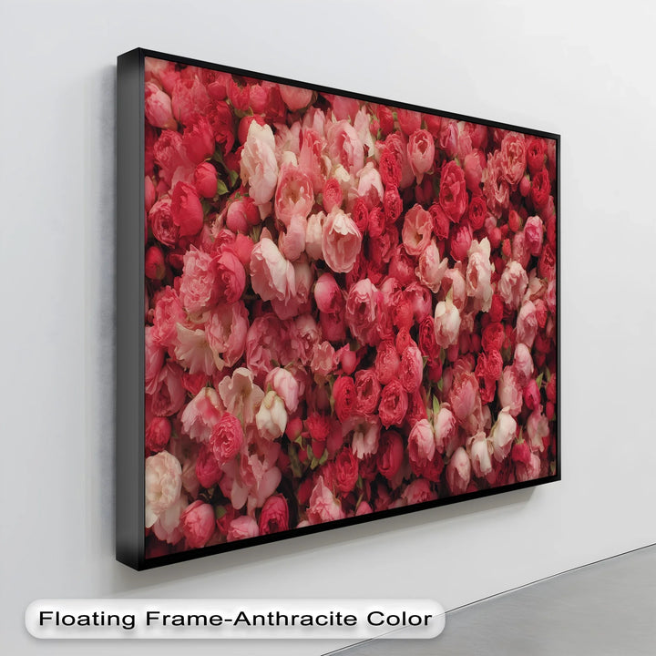 Romantic Peony Garden – Blush and Crimson Floral Canvas Print - MyPhotoStation
