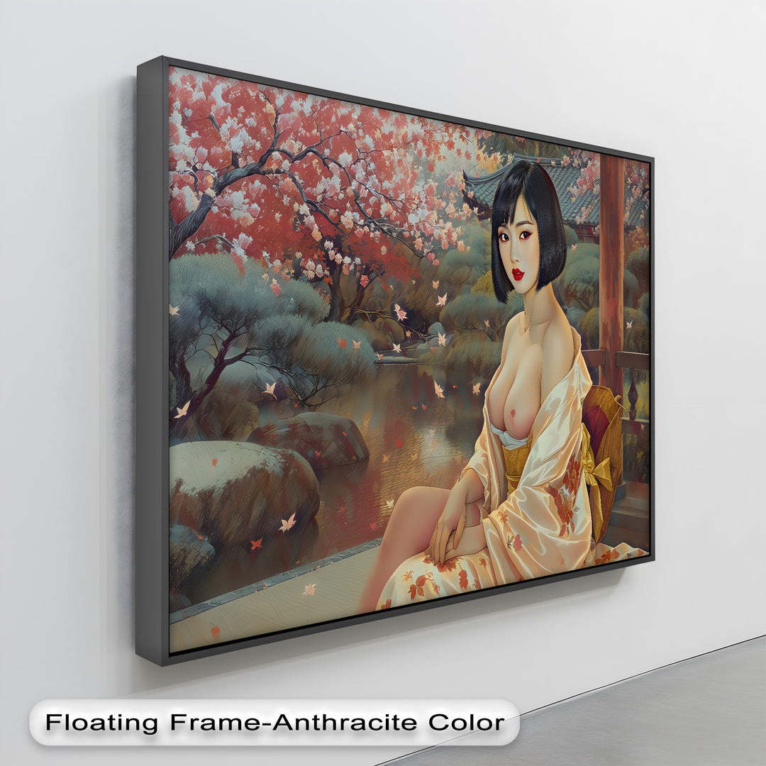 Blossom Reverie – Erotic Nude Canvas Print | Japanese Wall Art