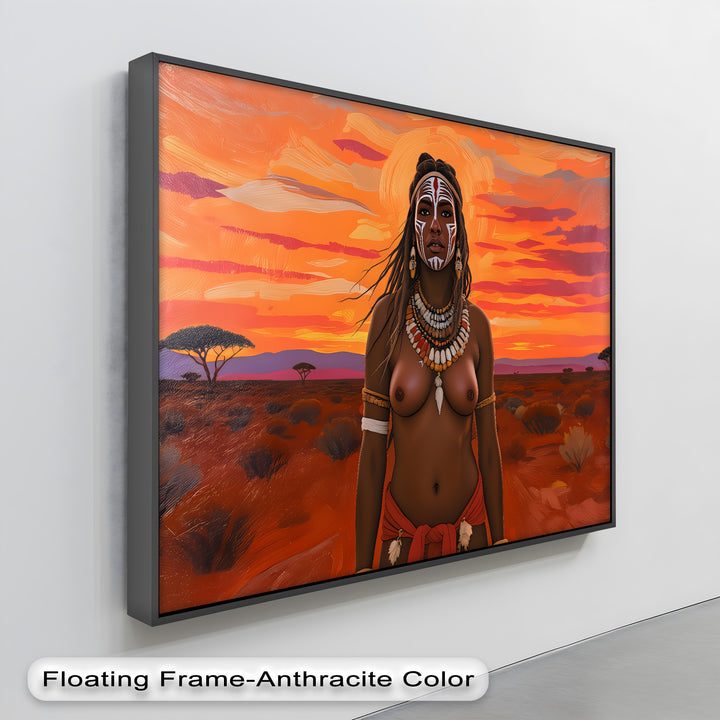 Warrior of the Dusk – Tribal Erotic Canvas Wall Art | Naked Canvas