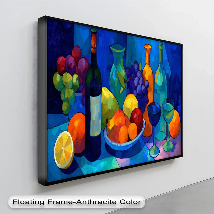 Colorful Cubist Fruit and Wine Still Life – Canvas Print - MyPhotoStation