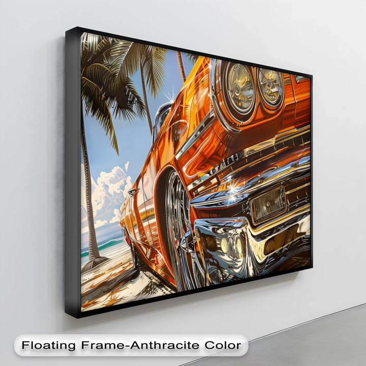 Classic Lowrider by the Beach - Car Canvas Print