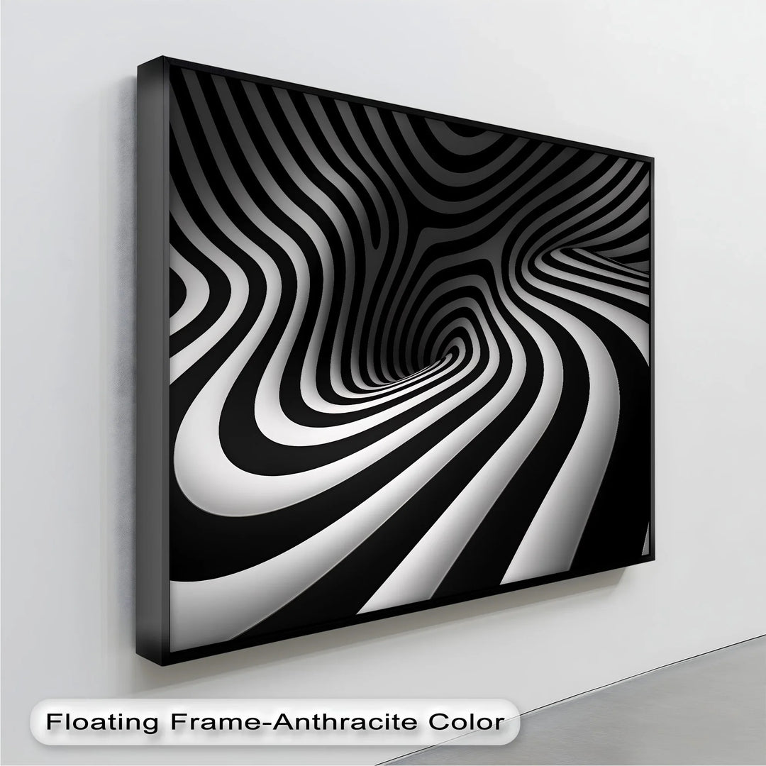 Twisted Illusion – Abstract Black & White Canvas Print - MyPhotoStation