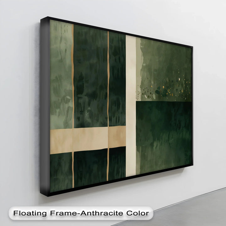 Emerald Structure – Modern Geometric Green Canvas Print - MyPhotoStation