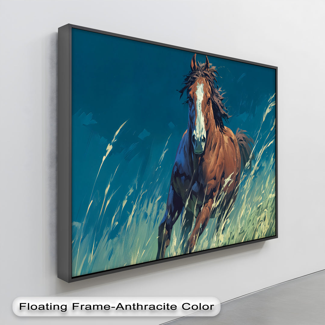Wildfire Spirit – Galloping Horse in Vibrant Field Canvas Print