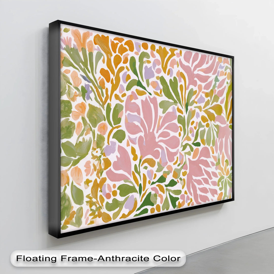 Boho Floral Harmony – Pastel Botanical Pattern Canvas Print - MyPhotoStation