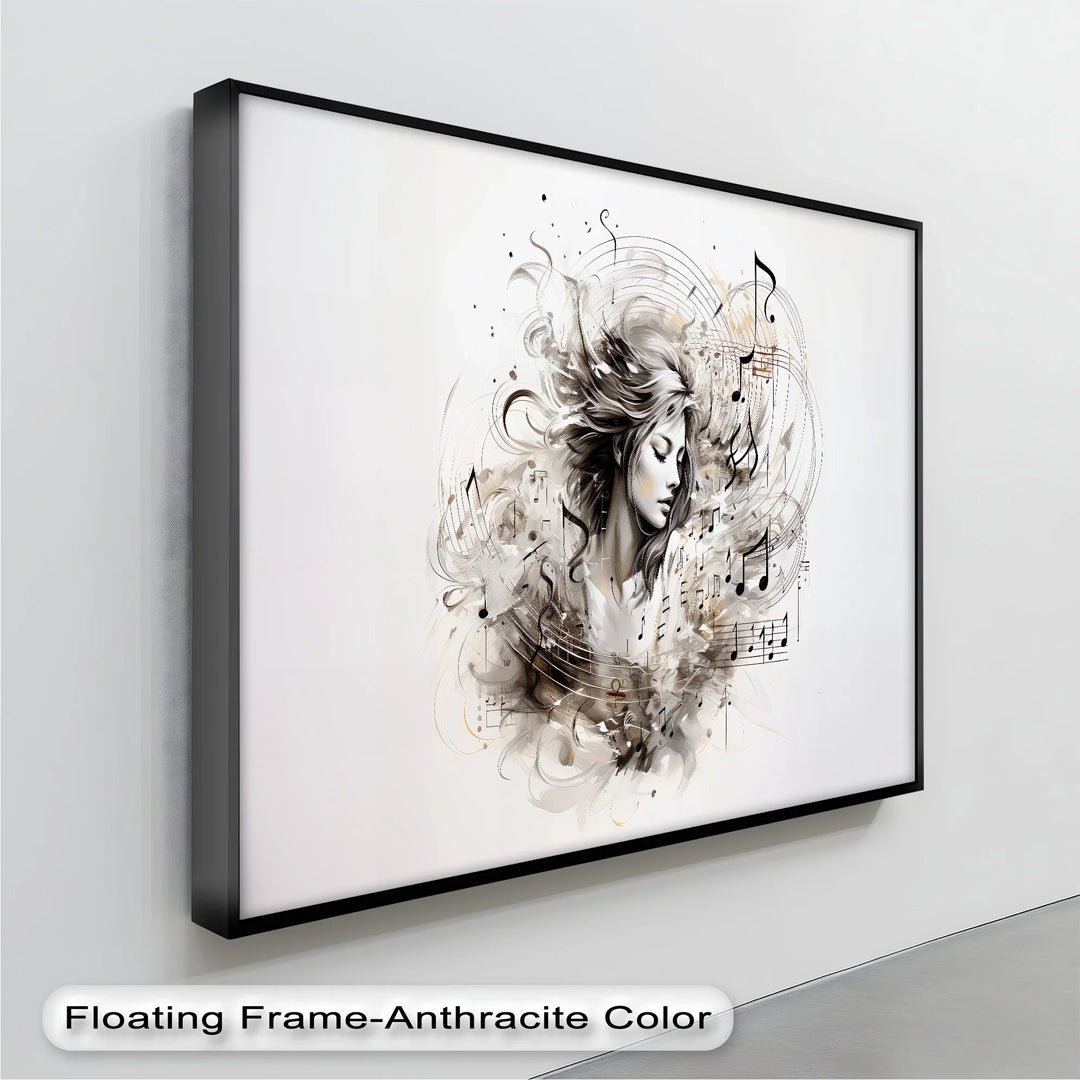 Abstract Woman with Musical Notes - Music Canvas Prints - MyPhotoStation