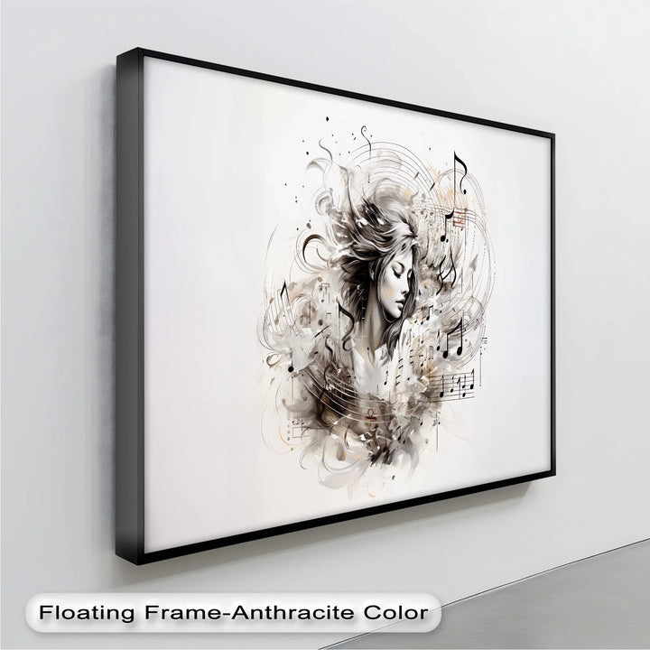 Abstract Woman with Musical Notes - Music Canvas Prints - MyPhotoStation