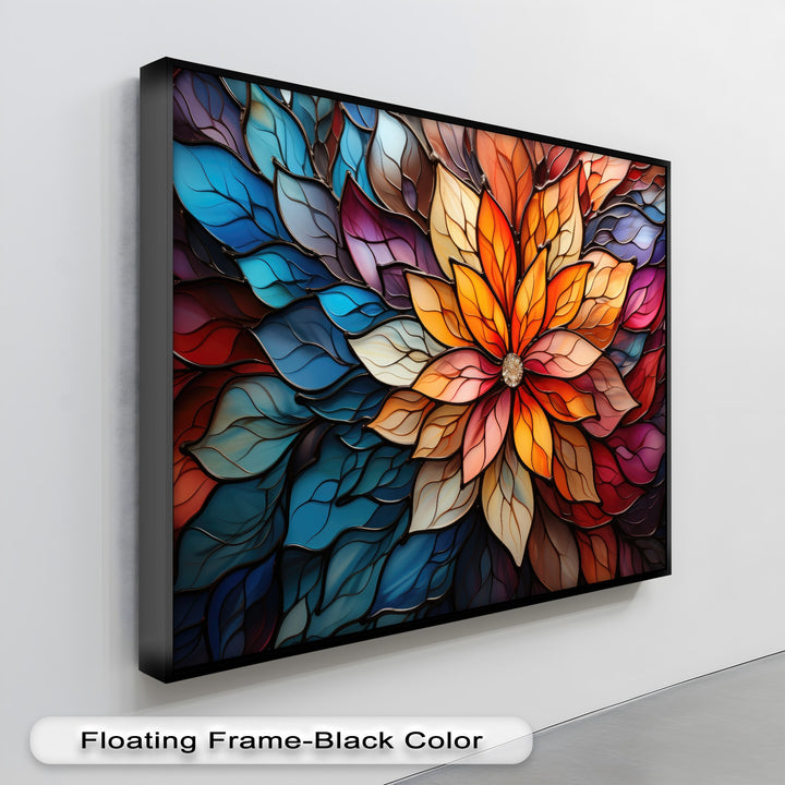 Exemplary material quality makes this precision-printed stained glass flower art one of the best canvas prints available.