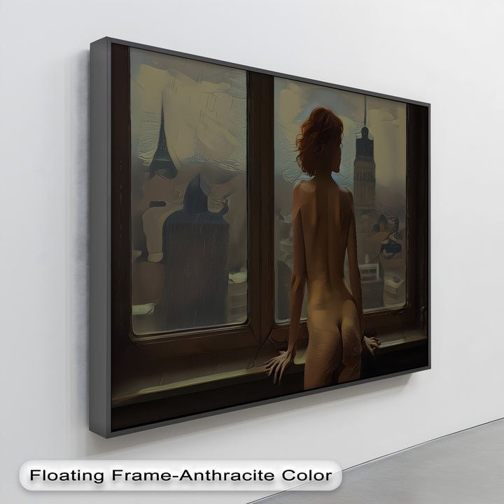 City of Silence – Nude Window Scene Canvas Print | Sexy Art