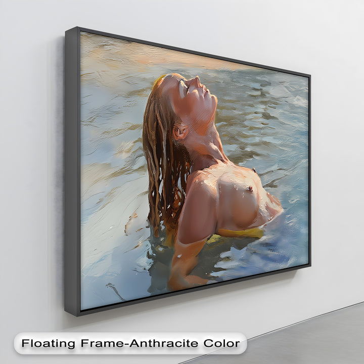 Liquid Reverie – Nude Woman in Water Erotic Canvas Wall Art | Sexy Art