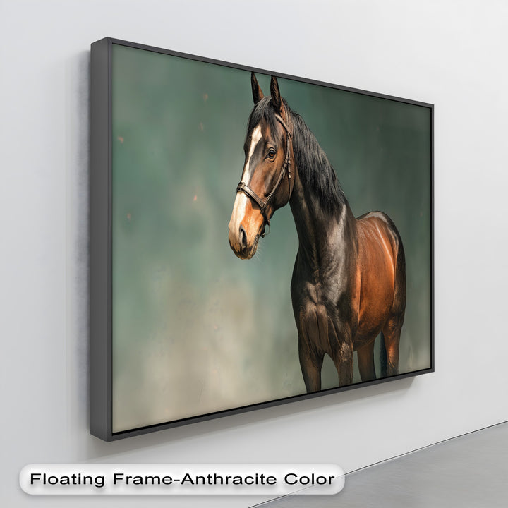 Majestic Brown Stallion – Realistic Horse Canvas Print