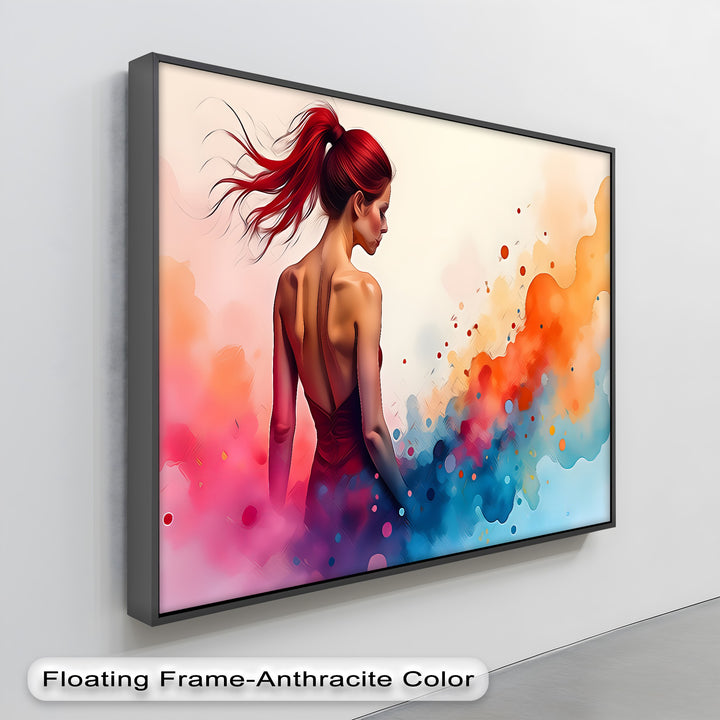 Crimson Flow – Abstract Woman Canvas Wall Art | Nude Art