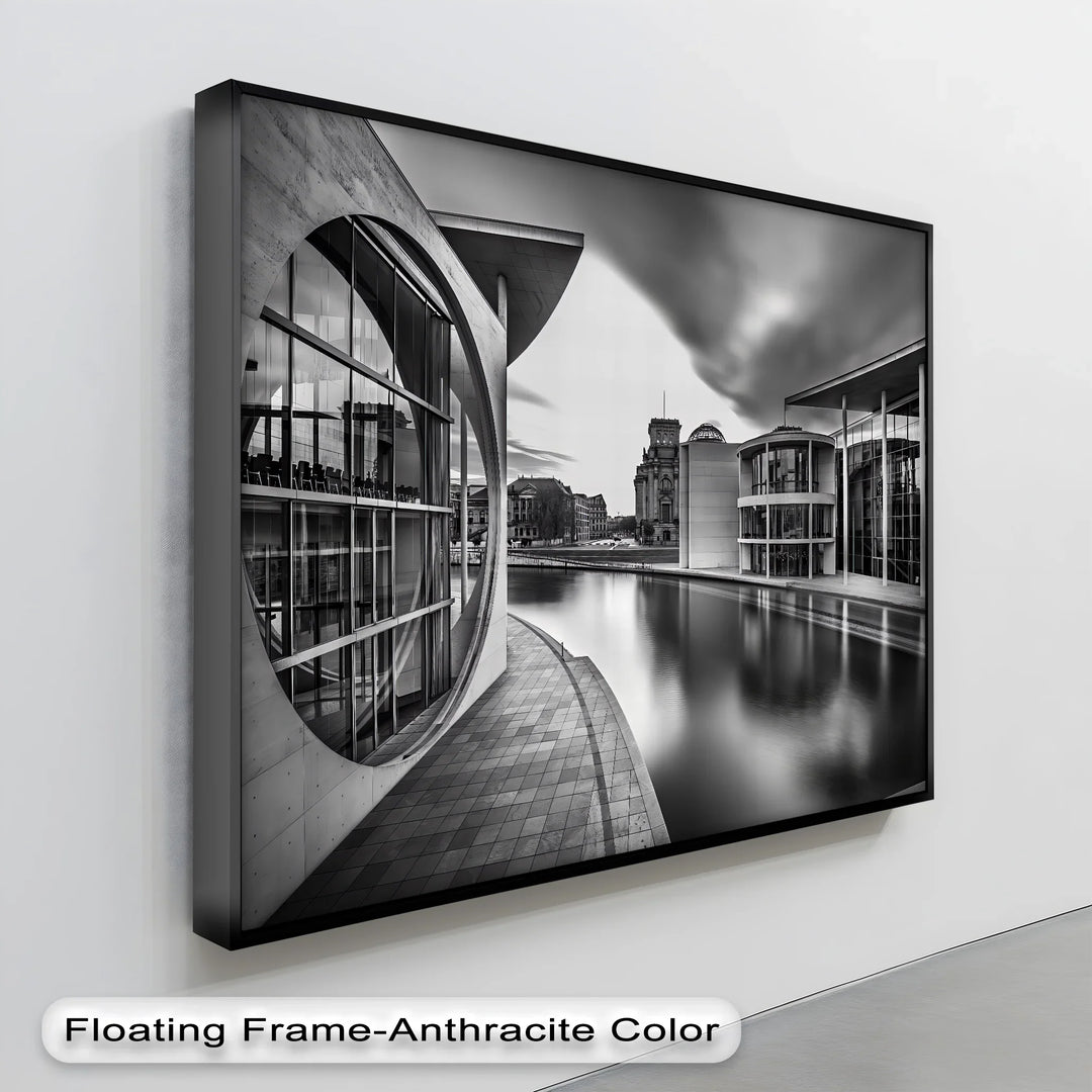 Modern Berlin Architecture – Black and White Canvas Print - MyPhotoStation
