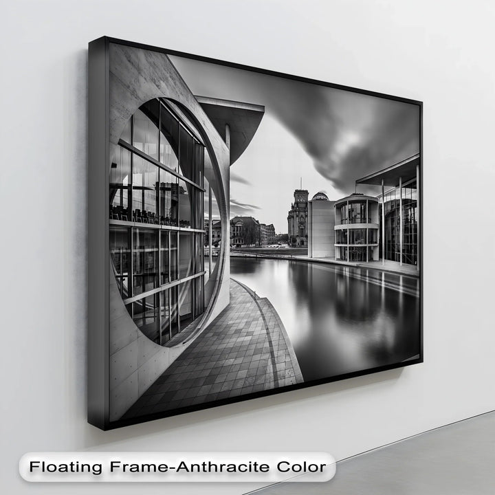 Modern Berlin Architecture – Black and White Canvas Print - MyPhotoStation