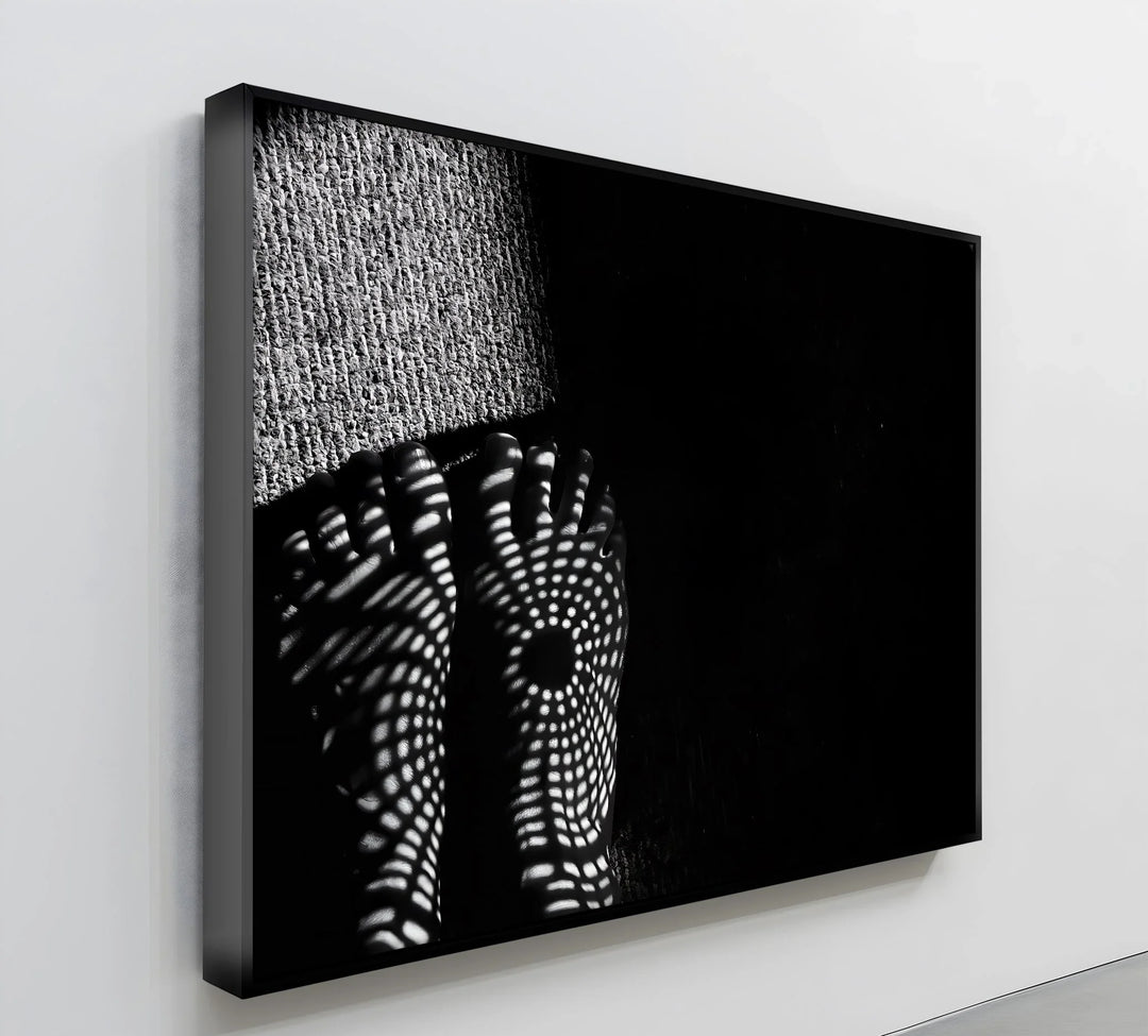 Spiral Shadows – minimalist black and white art print.

