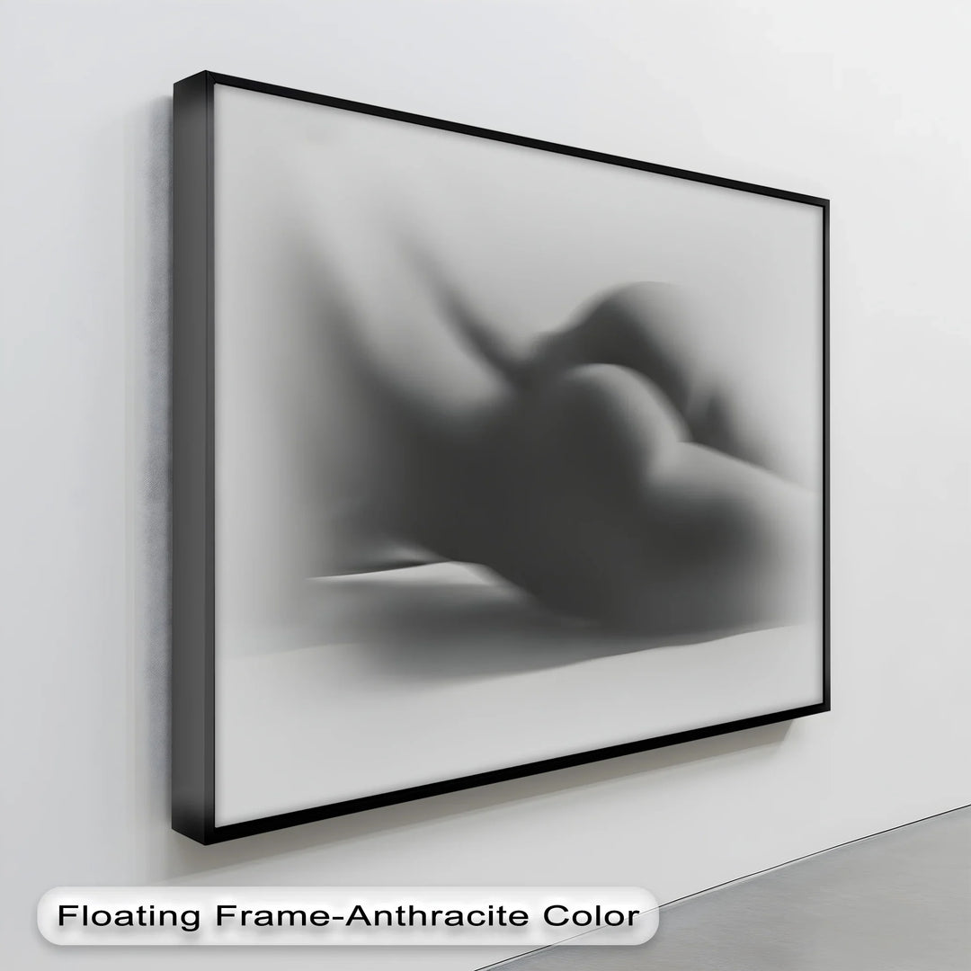 Veiled Form – Abstract Nude Silhouette in Monochrome Canvas Print - MyPhotoStation