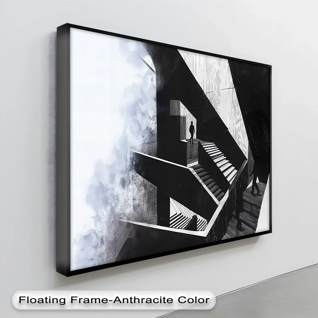 Labyrinth of Silence – Abstract Staircase Canvas Wall Art - MyPhotoStation