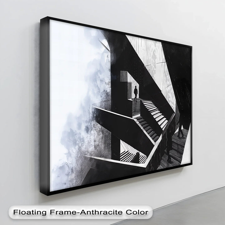 Labyrinth of Silence – Abstract Staircase Canvas Wall Art - MyPhotoStation