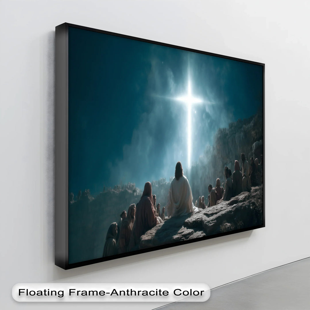 Divine Sermon Under the Cross – Inspirational Jesus Canvas Print - MyPhotoStation