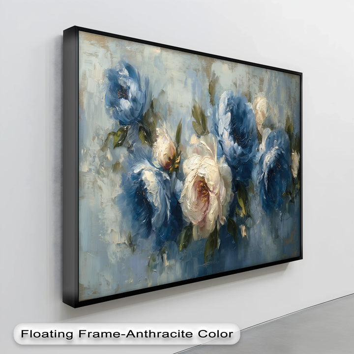 Romantic Blue Peonies – Vintage Floral Canvas Print - MyPhotoStation