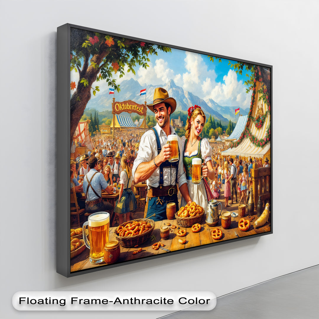 Oktoberfest Celebration – Bavarian Beer Festival Canvas Wall Art | Large Canvas