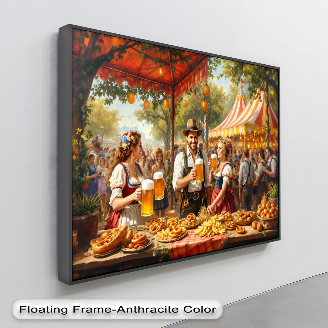 Bavarian Oktoberfest Beer Garden – German Festival Canvas Wall Art | Canvas Art