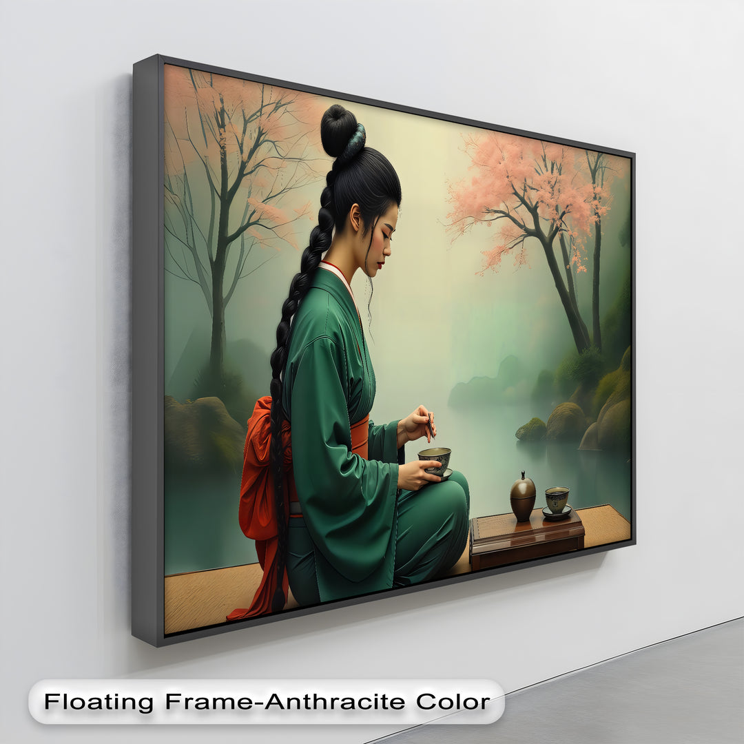 Tranquil Ceremony – Japanese Tea Ritual Canvas Wall Art | Canvas Print