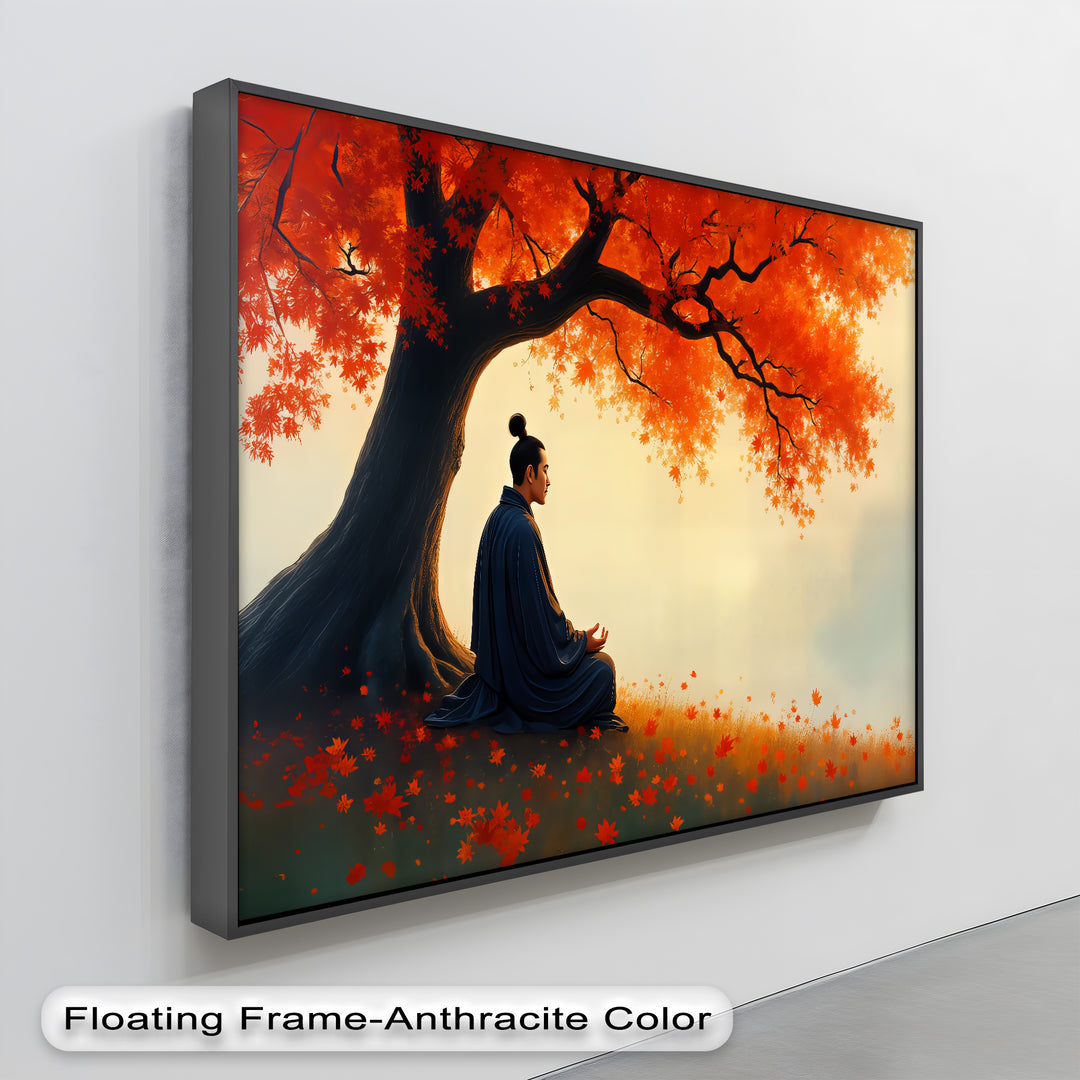 Samurai Meditation Under Maple Tree - Canvas Wall Art | Canvas Prints