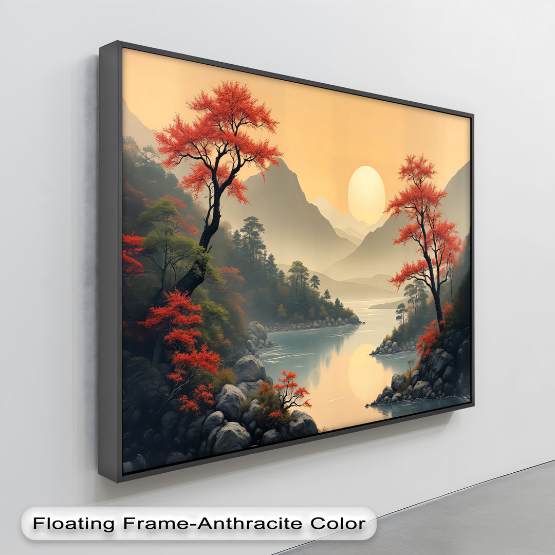 Japanese Mountains – Landscape Canvas Wall Art | Framed Wall Art