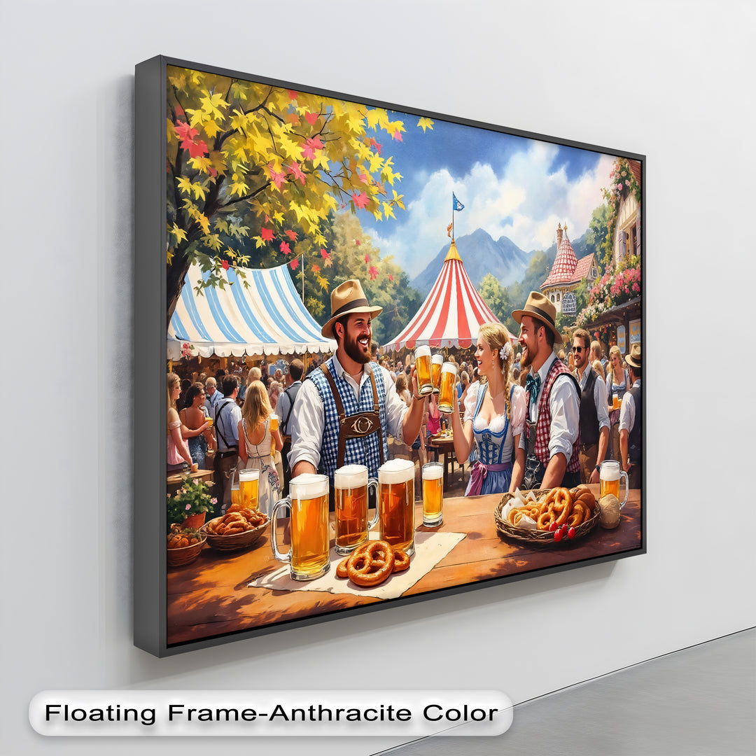 Oktoberfest Celebration – Beer Garden Festival Canvas Wall Art | Canvas Artwork