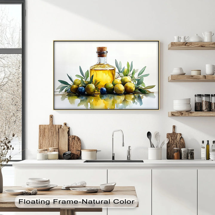 Golden Essence – Olive Oil and Olives Kitchen Canvas Prints - MyPhotoStation