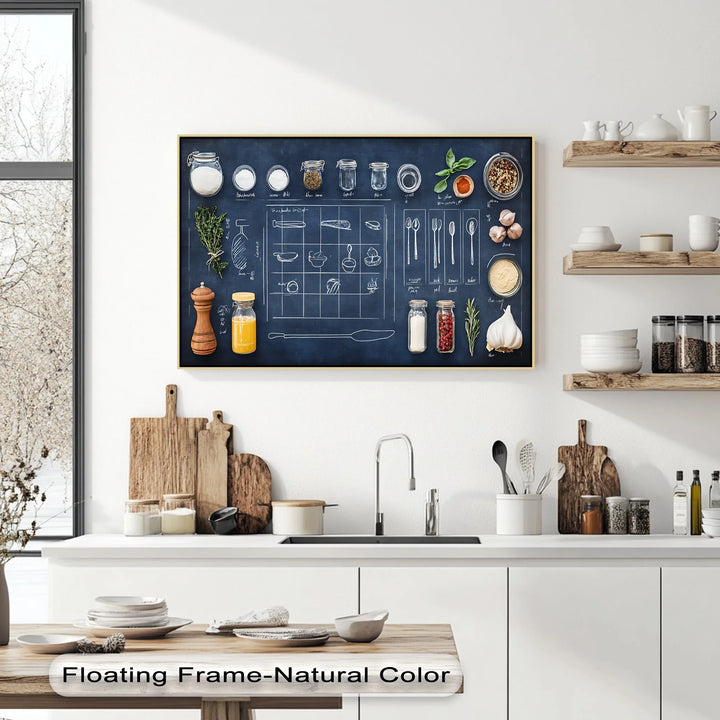 Kitchen Tools & Herbs Chalkboard - Kitchen Canvas Prints - MyPhotoStation