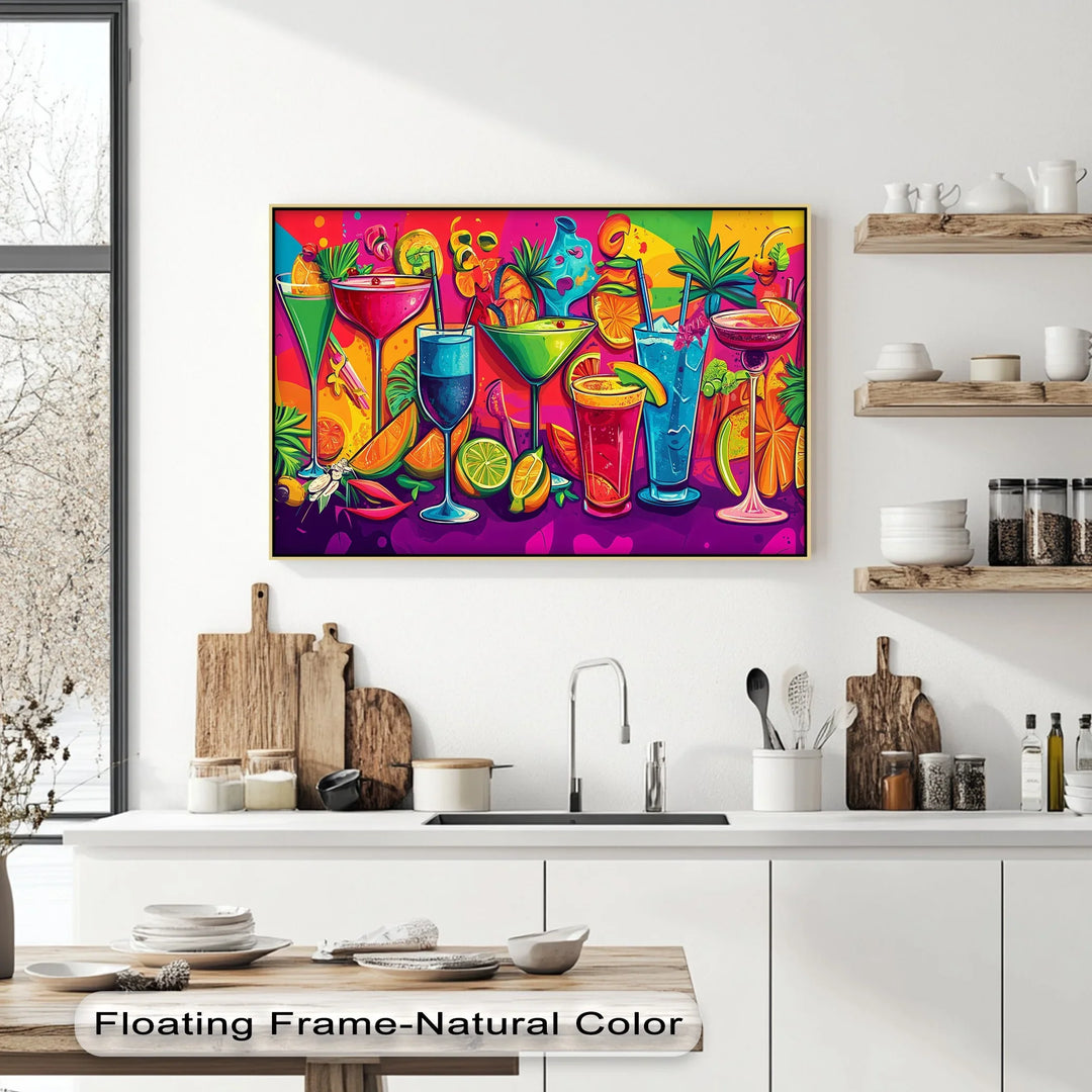 Tropical Cocktail Party – Vibrant Bar Kitchen Canvas Print - MyPhotoStation