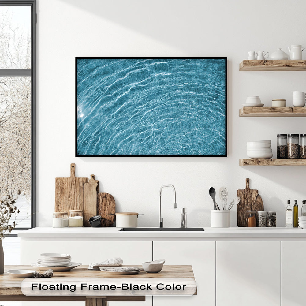 The shimmering surface texture of turquoise water ripples creates captivating wave lines in one of the best canvas prints.