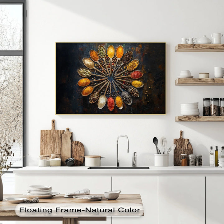Spice Spoon Mandala – Vibrant Culinary Kitchen Canvas Prints - MyPhotoStation